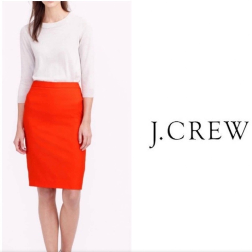 J Crew Red Pencil Skirt